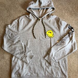 (Smiley World) Gray Pullover Hoodie “Creat A New Possibility” Regular New.